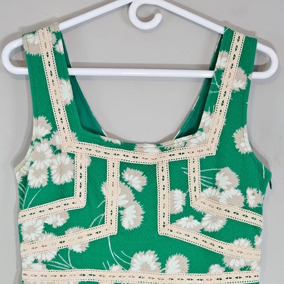 Anthropologie MAEVE Boho Green Floral Dress Sz. 8 - Picture 4 of 13